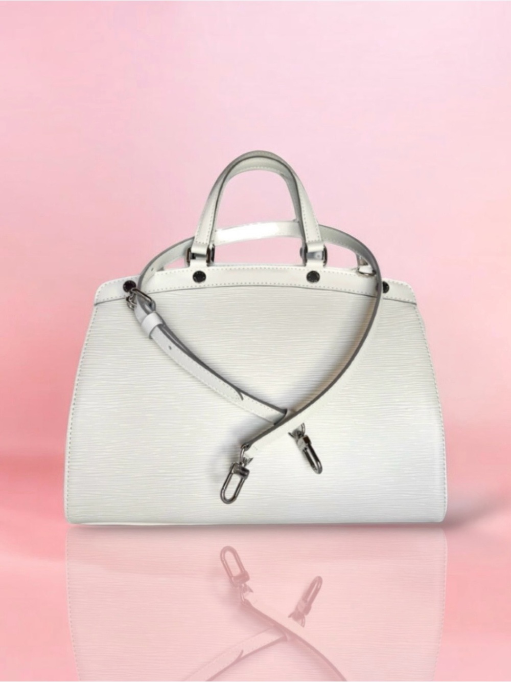 🆕💗LOUIS VUITTON Brea Tote MM Ivory Epi Leather Silve-Tone Hardware • NIB